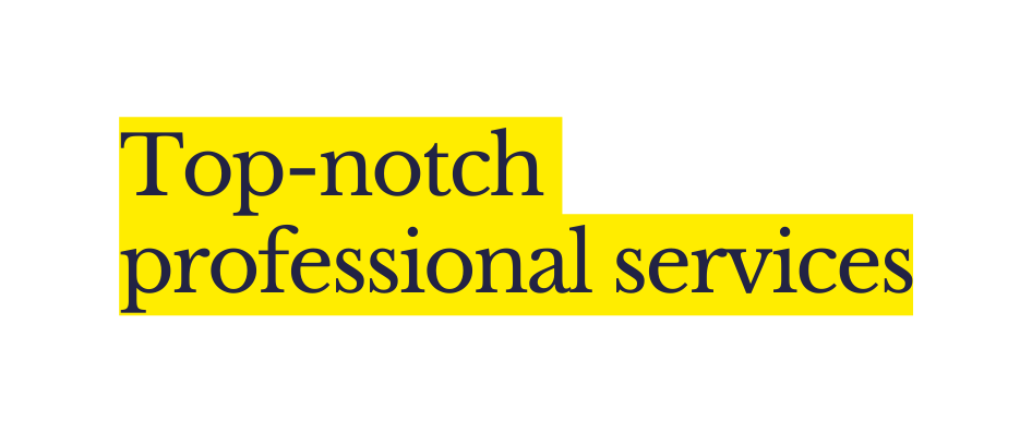Top notch professional services